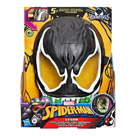 Hasbro Spider-Man Venom Superhelden-Spielzeug mit im Dunkeln leuchtender Maske.