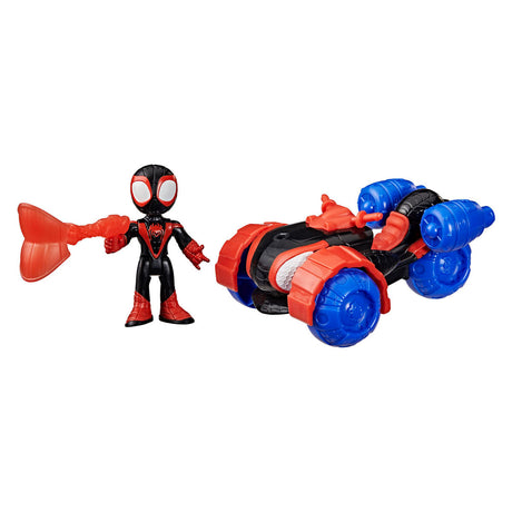 Bewundern Sie Spidey und seine großartigen Freunde, Miles Morales Techno Racer