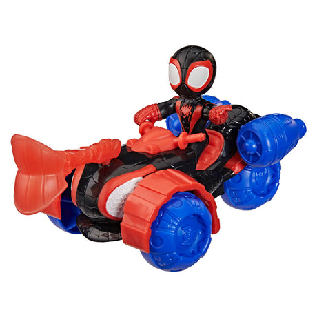 Bewundern Sie Spidey und seine großartigen Freunde, Miles Morales Techno Racer