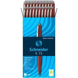 Schneider schrijfwaren schneider balpen - k15 - rood - 20 stuks - s-3082-20