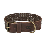 Trixie Hundehalsband Niete rustikal Fettleder dunkelbraun