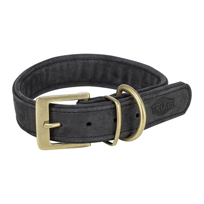 Trixie Hundehalsband reines Leder schwarz