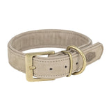 Trixie Hundehalsband reines Leder hellgrau