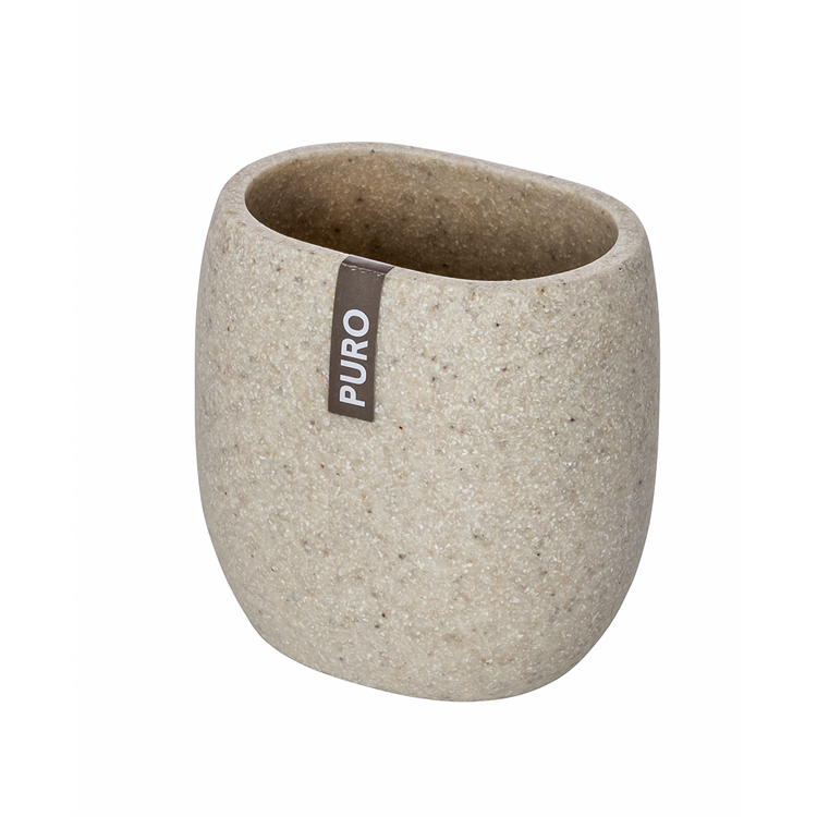 Wenko 1064992 - tandenborstelbeker puro beige | 2 stuks