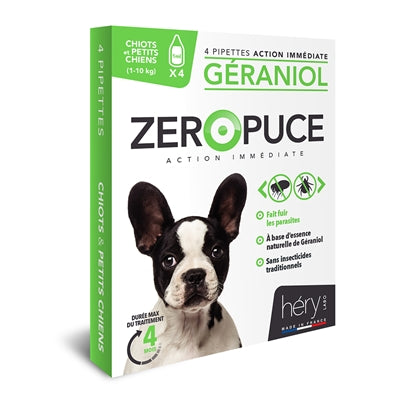 Hery Zeropuce Flohtropfen für Hunde, Geraniol ohne Chemikalien