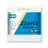 Kmc z1ehx étroit ept extra long 128 schakels verrouillage de vélo de 7,8 mm argent foncé