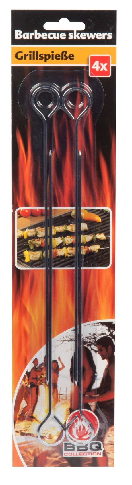 BBQ Collection Grillspieß 24 cm, 4 Stück Edelstahl