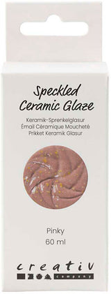 Creativ Company gesprenkelte Keramikglasur, 999–1060 °C, undurchsichtig, pinkfarben, 60 ml, 1 Flasche