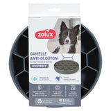Zolux voebrak hond slow feed met zuignappen silicone grijs