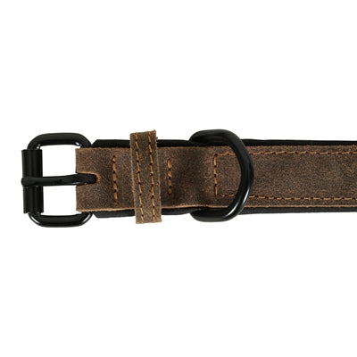 Zolux expert halsband hond premium leer neopreen bruin
