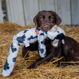 Zolux furry farm koe isache pluche met touw wit zwart