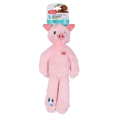 Zolux furry farm varken jason pluche met touw roze
