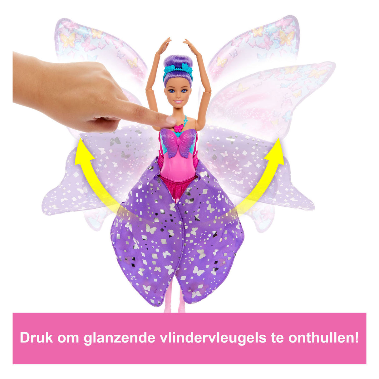 Tanzende und flatternde Barbie-Puppe – magische Schmetterlingsflügel