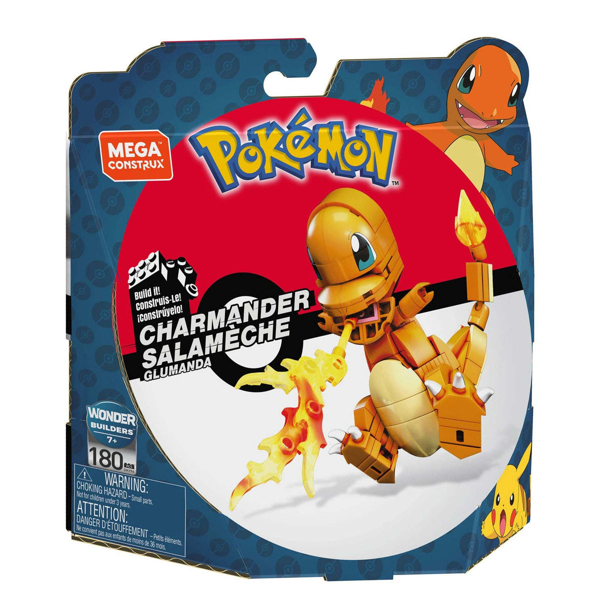 Mega Construct Pokemon-Bauset – Charmander – 180 Teile.