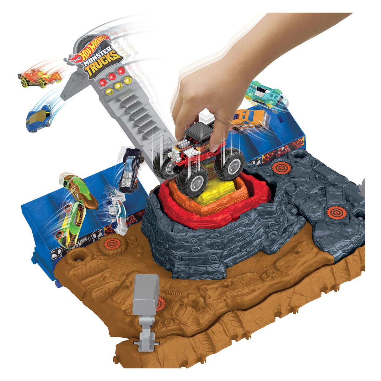 Hot Wheels Monster Trucks Arena Bone Shaker – Spielzeugauto-Rennstrecke