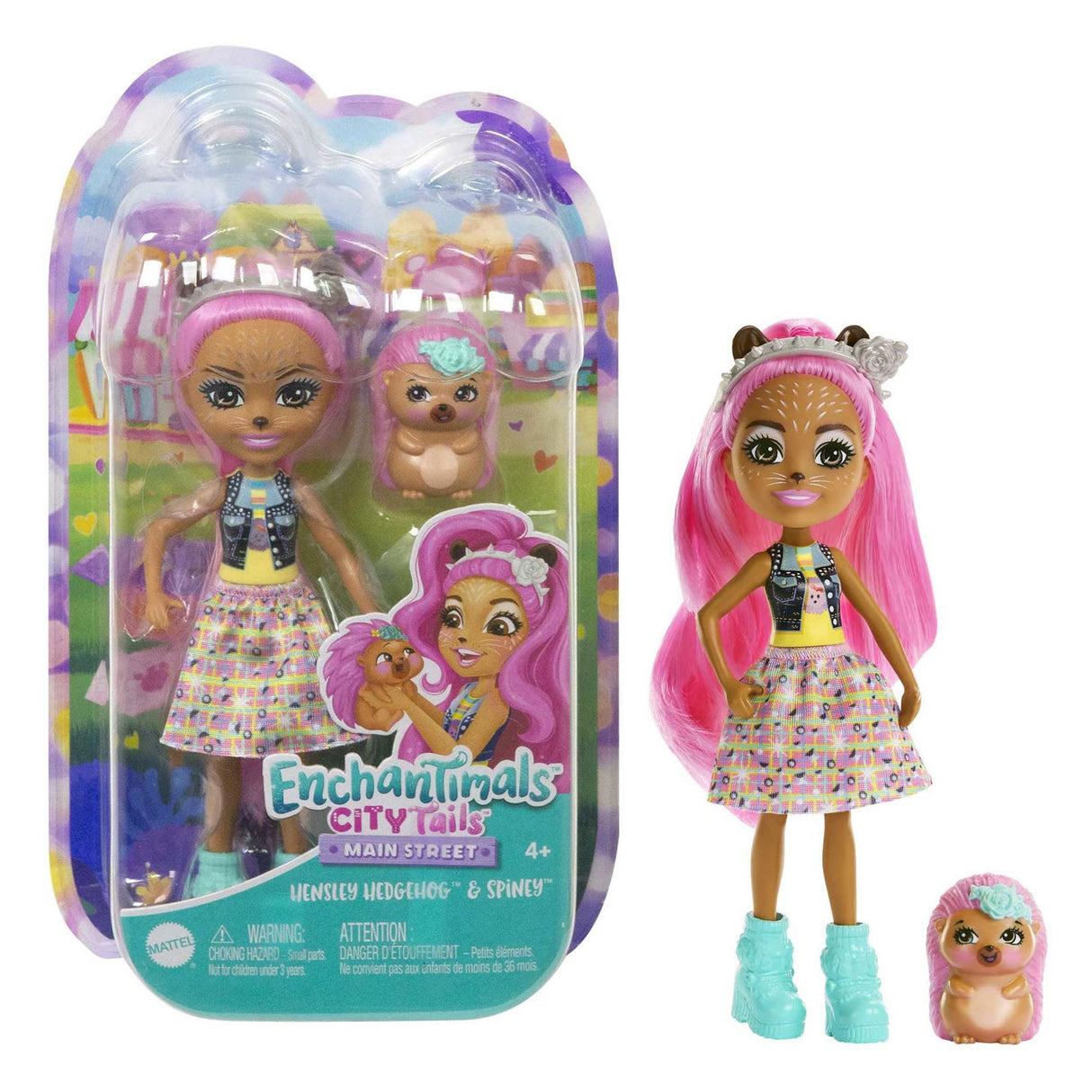 Mattel Enchantimals City Tails Pop Hensley Egel et Spiney