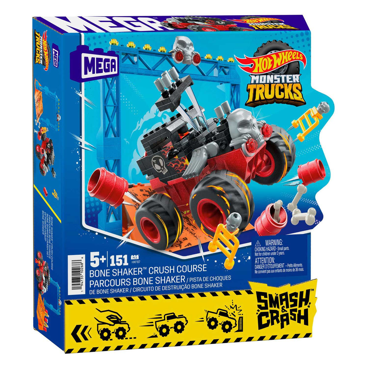 Hot Wheels Mega Smash n Crash Bone Shauder Pletbaan Bouwset, 151dlg.