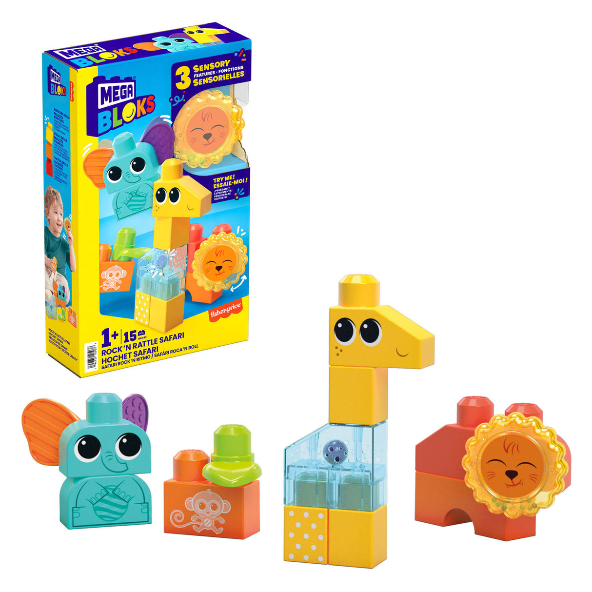 Mega bloks rock n rattle bouwset. 15dlg.