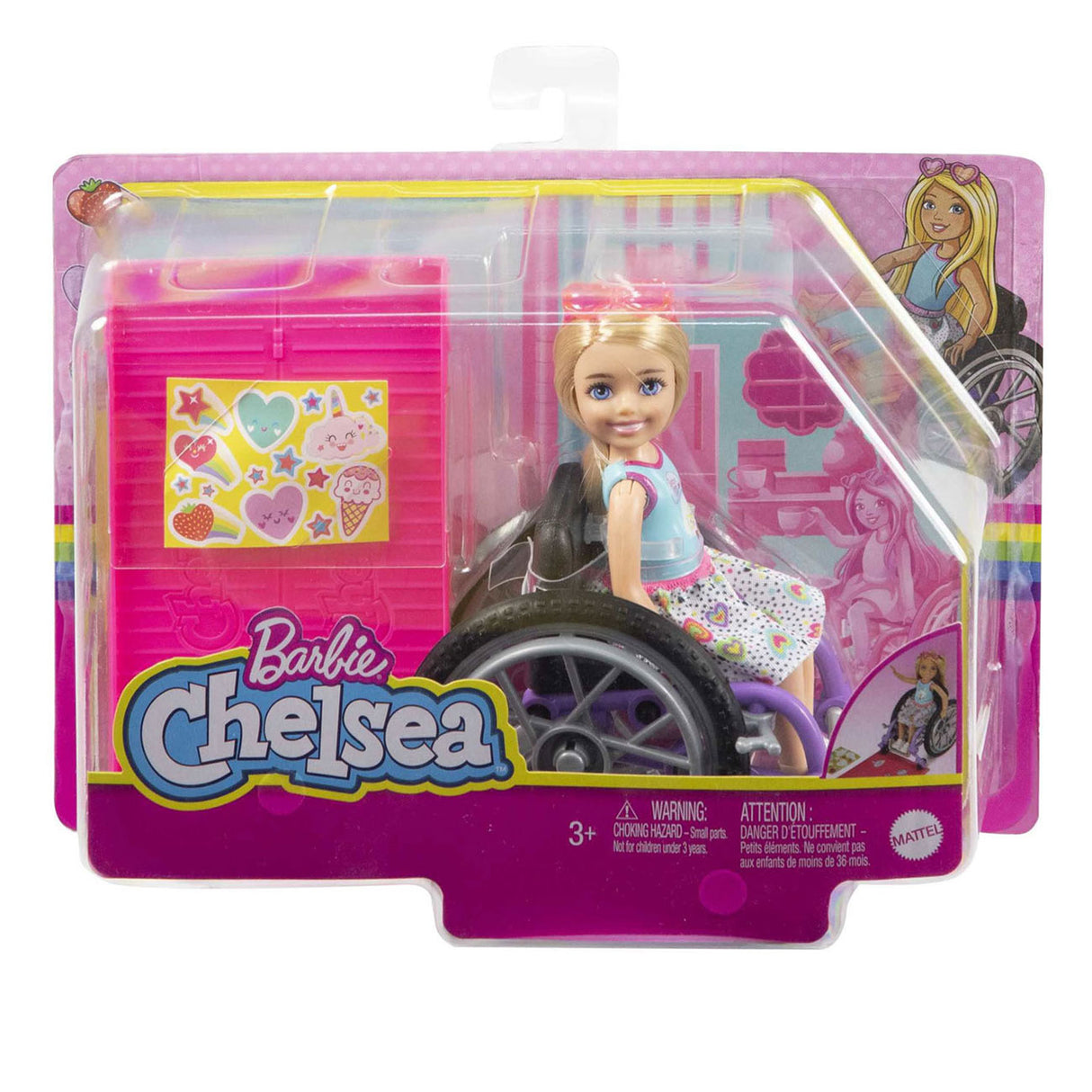 Mattel Chelsea invalidní vozík módní panenka blond