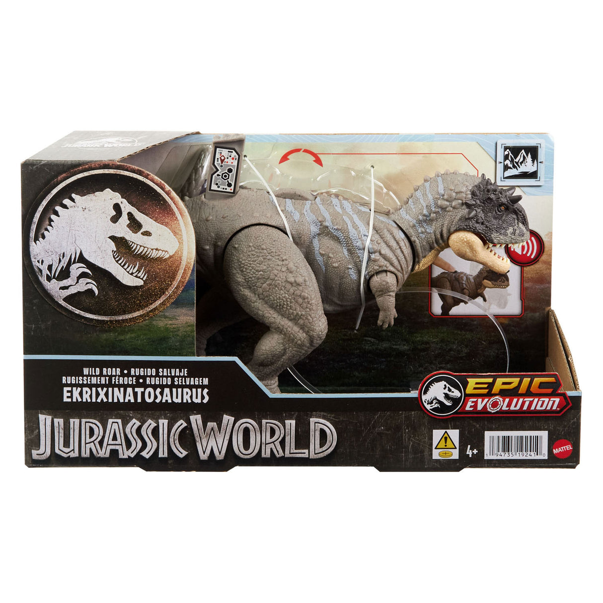 Mattel Jurassic World Wild Roar Ekrixinatosaurus hrající postavu