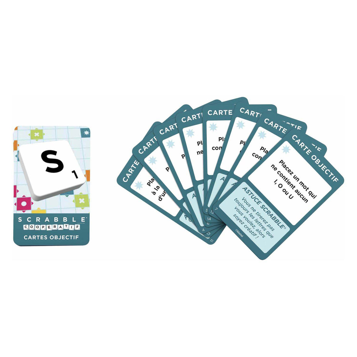 Mattel Games Scrabble Together – Brettspiel – 2 Spiele und 1 – Französisch