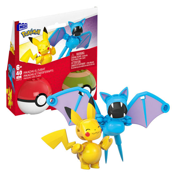 Mattel Mega Constux Pikachu Zubat Bouwset, 40dlg.