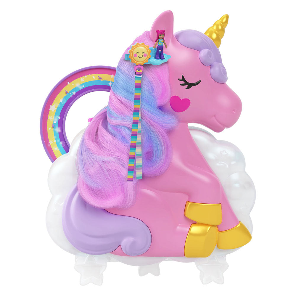 Mattel Polly Pocket Salon des Regenboog Unicorn Play Set