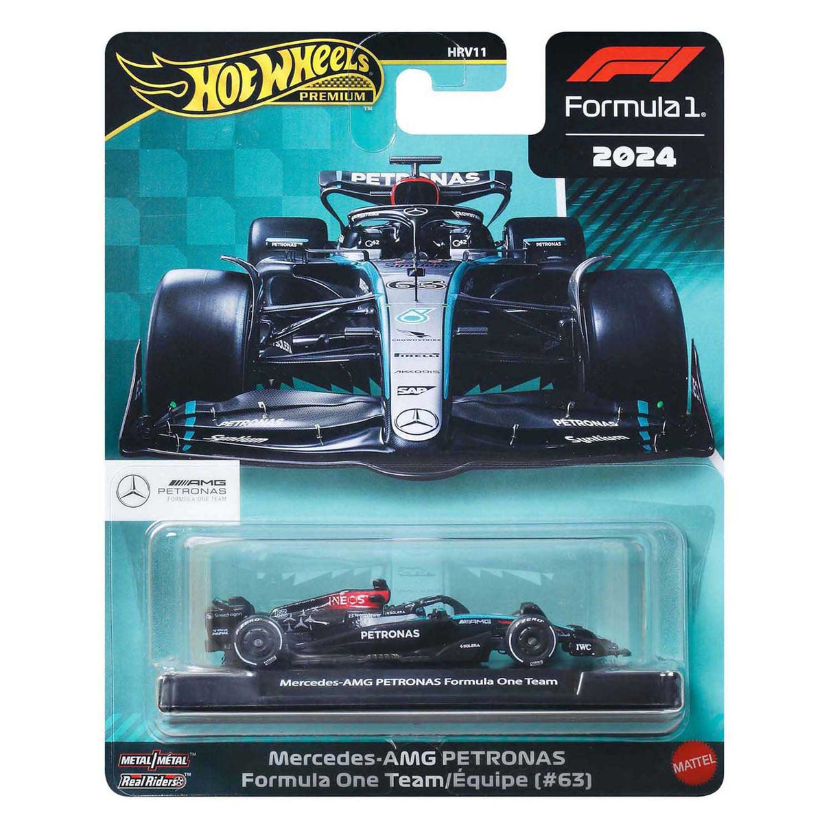 Hot Wheels Premium Metall-Formel-1-Sammelspielzeug-Rennwagen – George Russell Mercedes-Benz