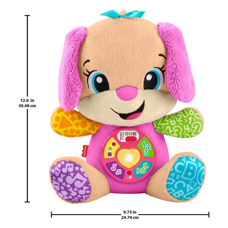 Lernspaßiges, mitwachsendes Schwesterspielzeug von Fisher-Price – rosa musikalisches Kuscheltier