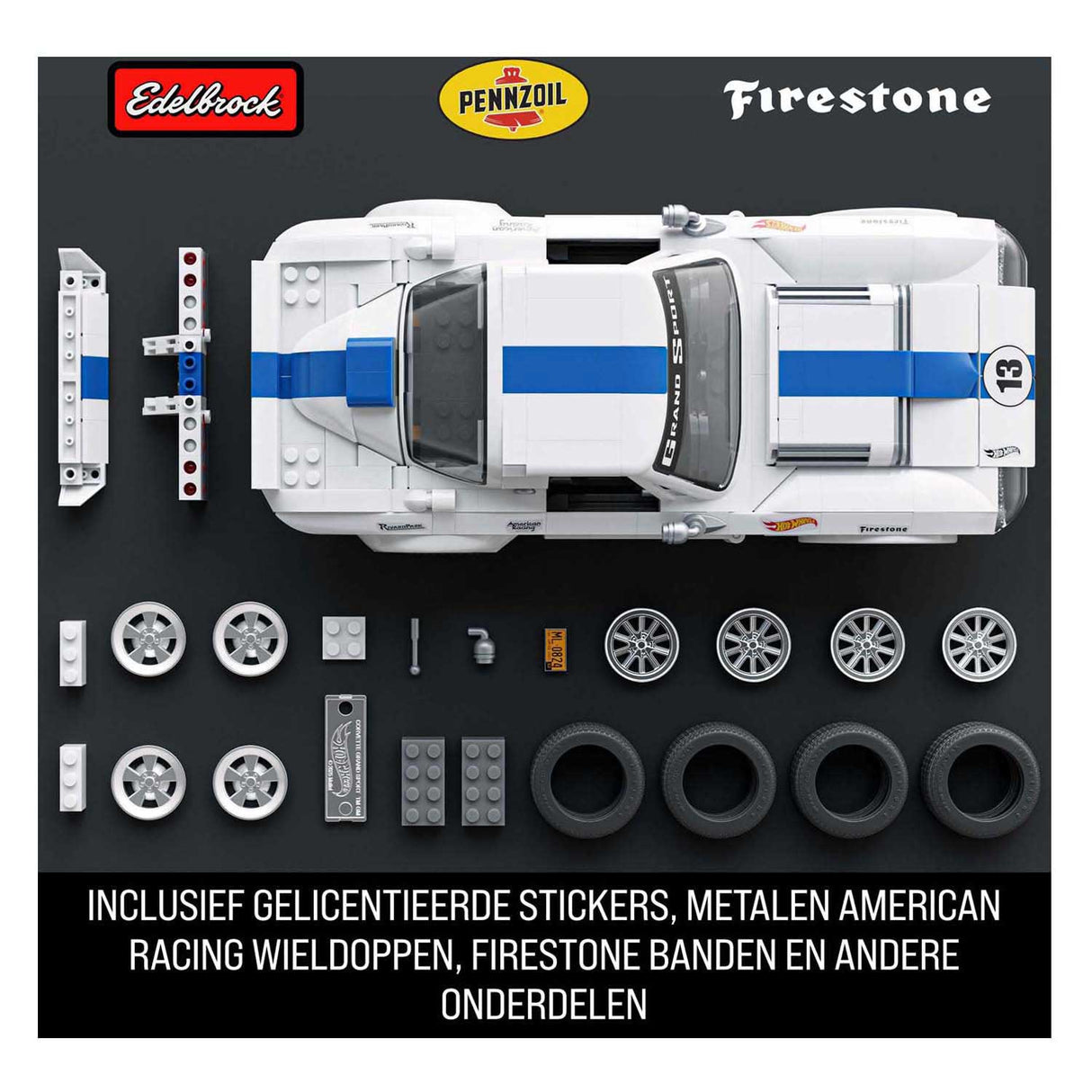 Mattel Brick Shop Hot Wheels Elite Series – Corvette Grand Sport – Konstruktionsspielzeug – 918 Teile