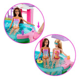 Barbie-Traumpool – Spielset mit Rutsche und Whirlpool und mehr als 20 Zubehörteilen