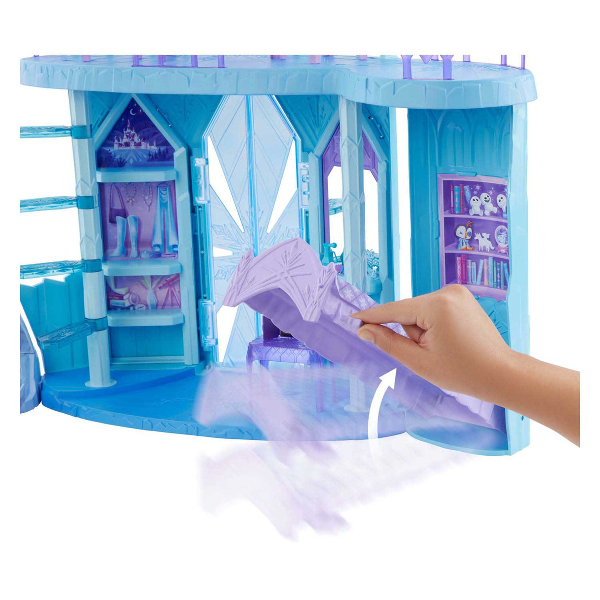 Mattel Disney Frozen Elsas Eispalast – 5 Spielbereiche mit Rutsche, Balkon und Olaf – 75 cm