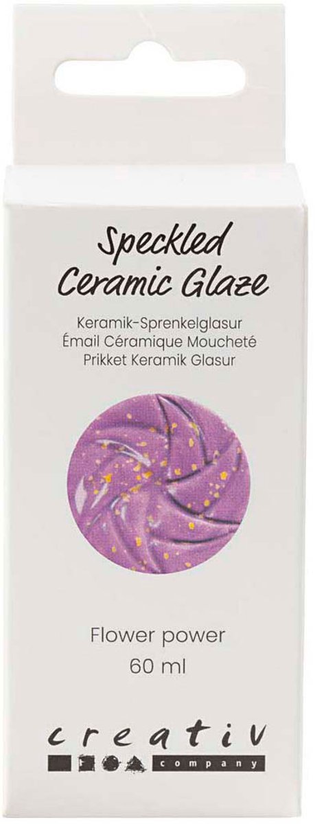 Creativ Company gesprenkelte Keramikglasur 999–1060 C, undurchsichtig, Flower Power – 60 ml