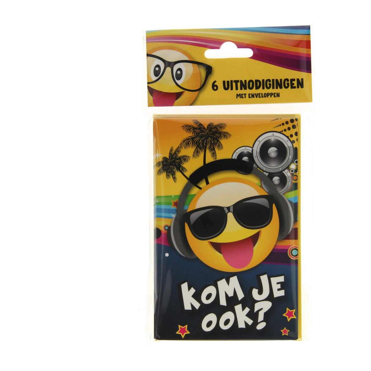 Pic Einladungen Emoji Troal DJ, 6 Stk.