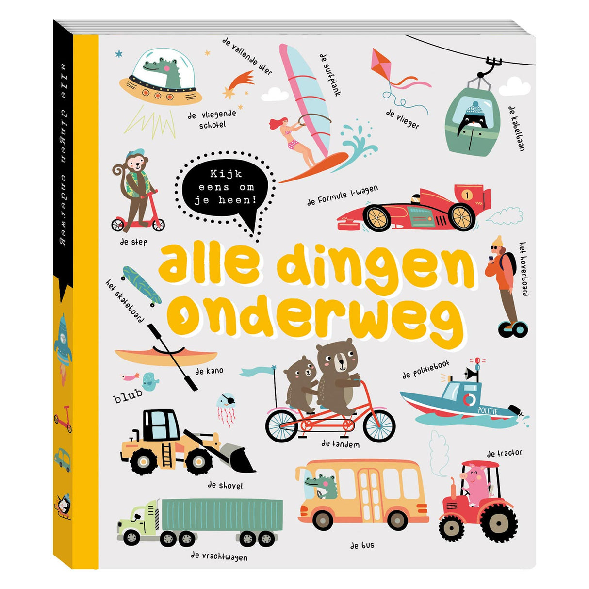 Schauen Sie sich im Pappbuch um – alles unterwegs