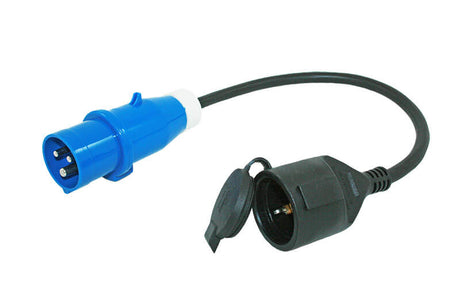 Adapterkabel 0,5 Meter 3x 2,5mm² mit CEE-Stecker und Schuko-Buchse
