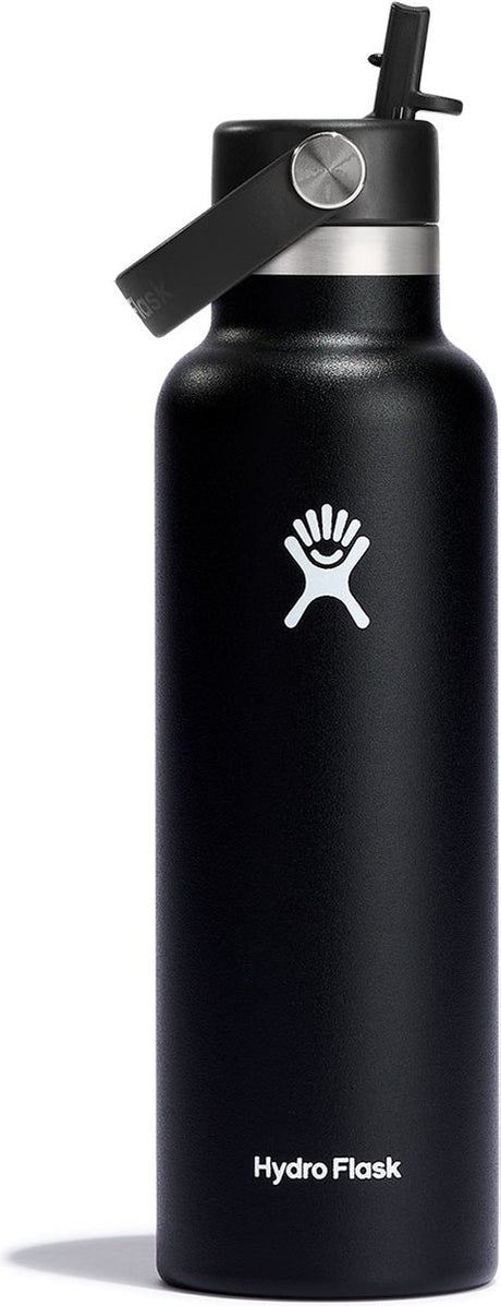 Hydro Flask Standard-Mund-Flex-Strohhalm-Trinkflasche (621 ml) – Schwarz