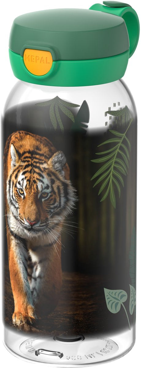 Mepal drinkfles met flipdop campus - 600 ml - waterfles kinderen - lekdicht - hygiënische deksel - wild tiger