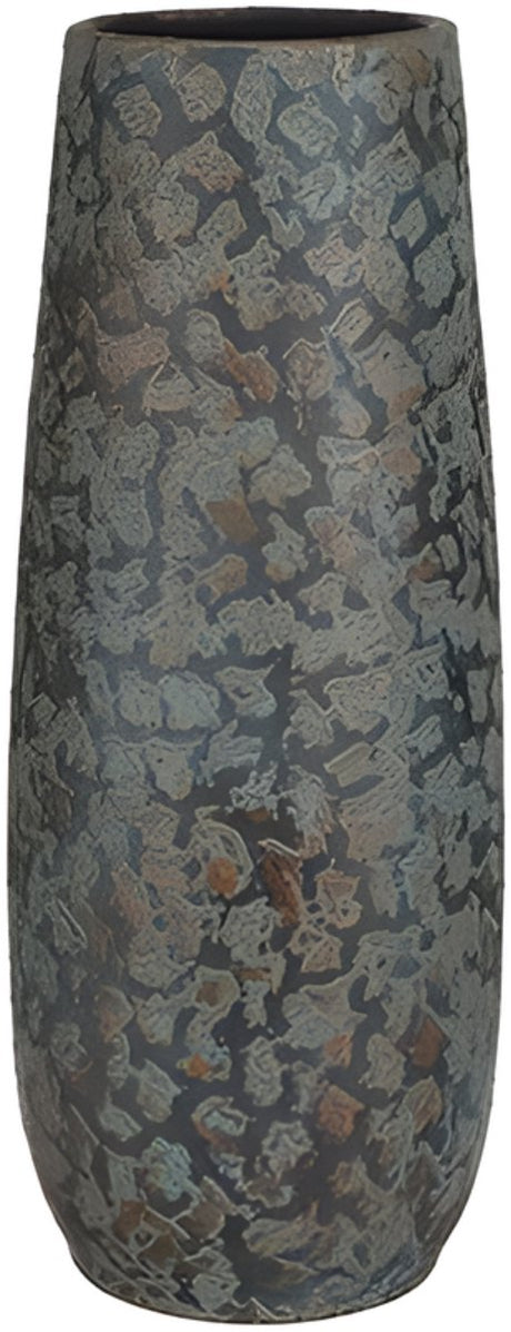 Mica decorations bloemenvaas clemente - 55 x 21 cm - groen koper - keramiek - vaas
