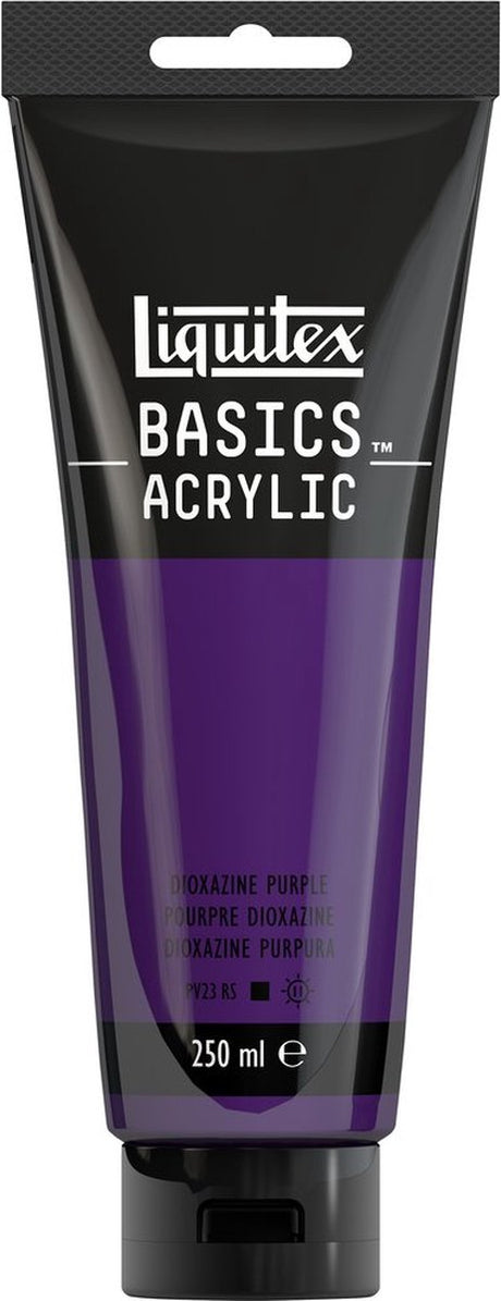 Liquitex 88700220 Basics Acrylfarbe Dioxazinviolett – 250 ml | Künstler-Acrylfarbe | mittlere Viskosität | lichtechte Farbe zum Bemalen von Leinwand