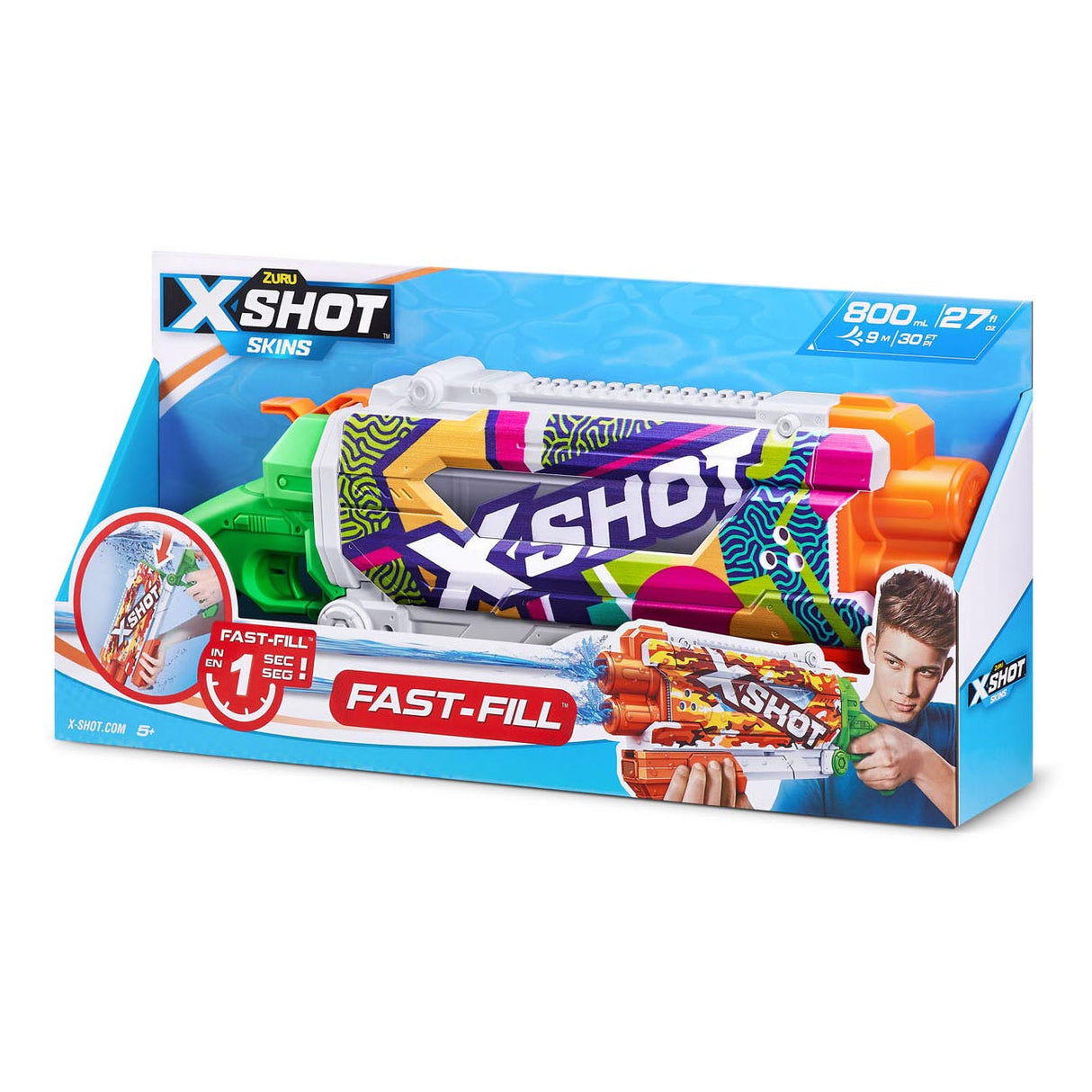 Zuru X-Shot Gun Water Gun Szybkie skórki pompowe, 500 ml