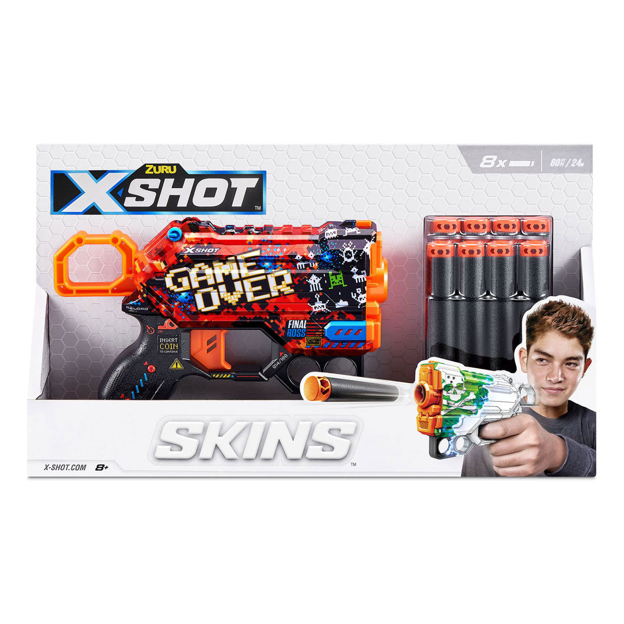 Zuru X-Shot Skins Bedrohung mit 8 Darts