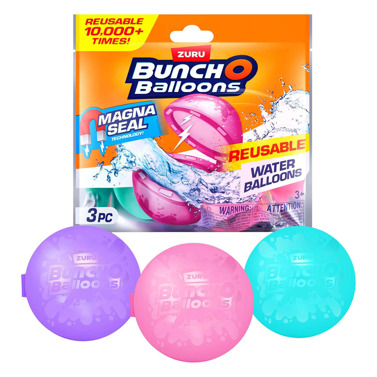 Zuru bunch-o-balloons herbruikbare magnetische waterballonnen, 3-pack