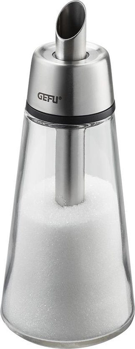 Gefu Brunch Zuckerstreuer – 250 ml – Edelstahlglas – für Zucker, Zimt und Kakao