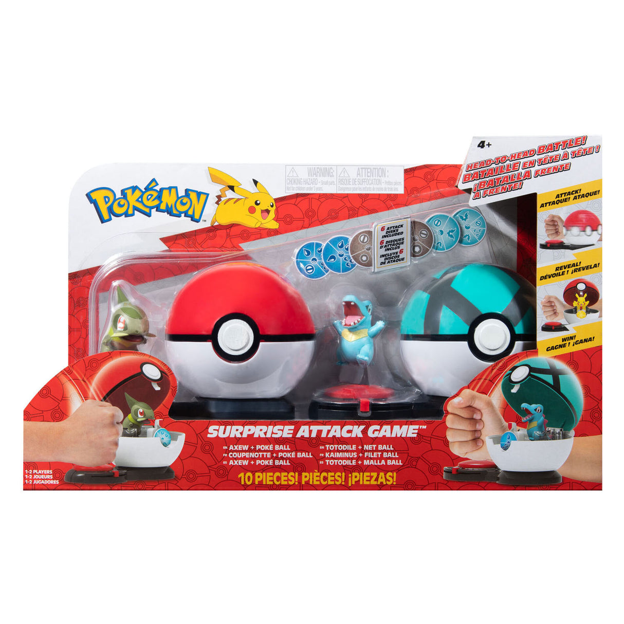 Botai Iwwerraschung Attack Spill Spill Set Axew Poke Ball Vs totdodile Net Ball