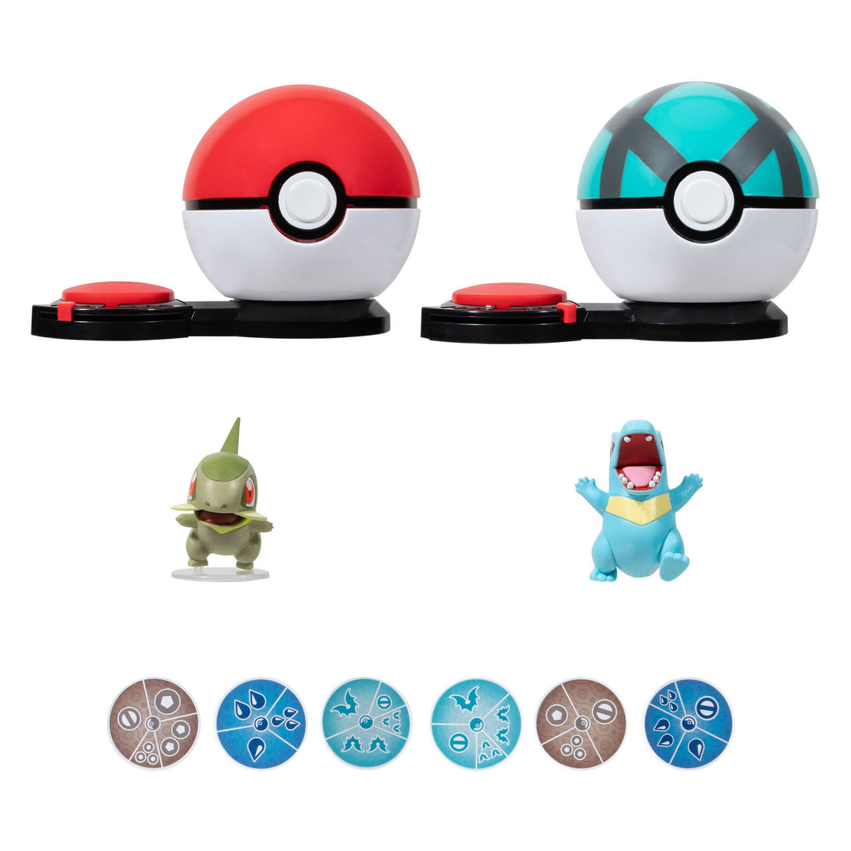 Boti Surprise Attack Game play set Axew Poke Ball vs Totodile Net Ball