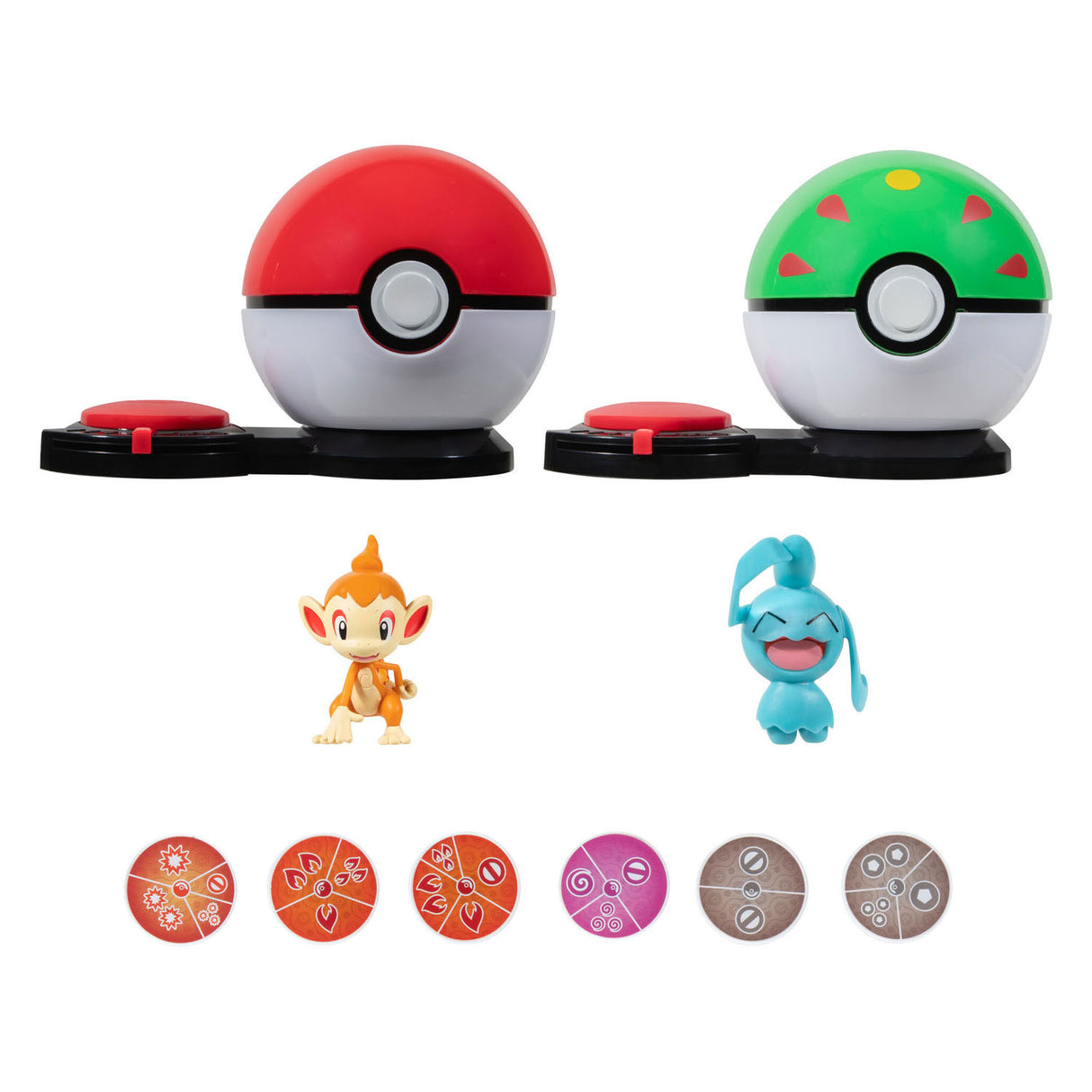 Boti Pokémon Überraschung Angriffsspiel Spiel Set - Chimchar Poke Ball gegen Wynaut Freund Ball
