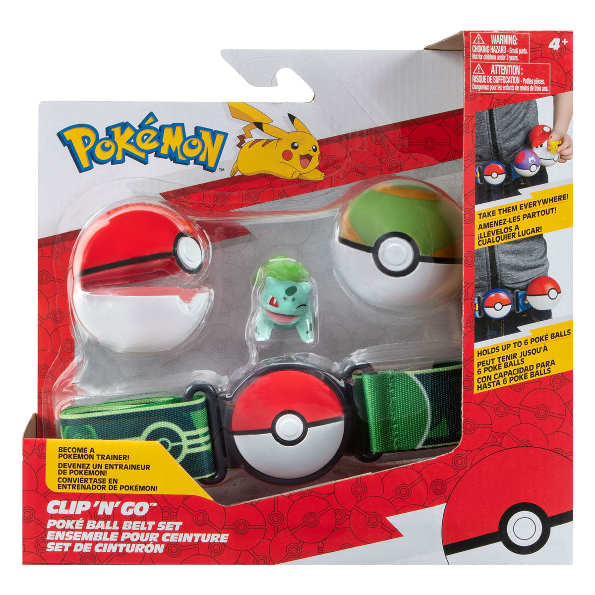 Boti Clip 'N' Go Poke Ball met Riem Speelset, 4dlg.