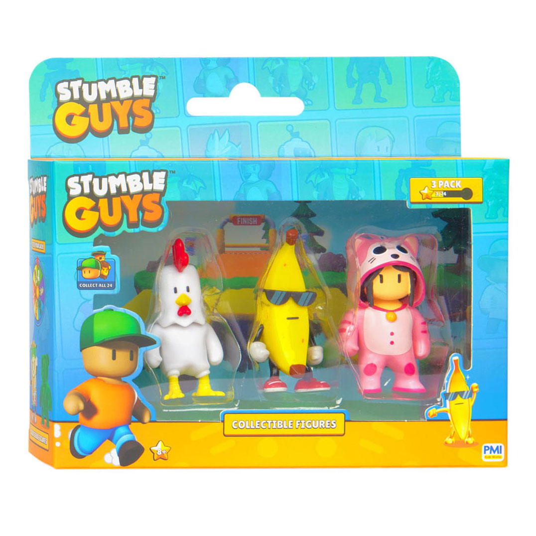 Boti Stumble Guys Figuras activas Chicken, Banana Guy, Meowmer, 3st.