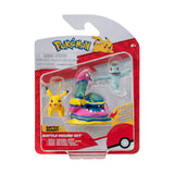 Boti batte Figur Set Machoop, Pikachu, Alolan Muk, 3st.